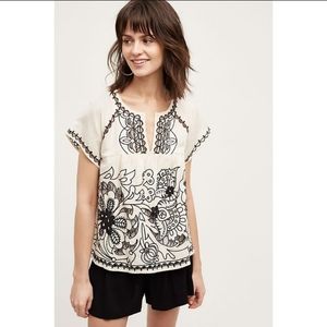 Anthropologie Vanessa Virginia Embroidered Blouse
